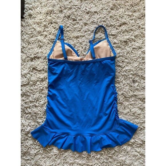 Lands’ End Swim Top Swimsuit Turquoise Blue 6 Lands’End Full Coverage - Picture 2 of 6
